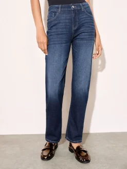 Friends Like These Dark Blue Ankle Straight Leg Jeans