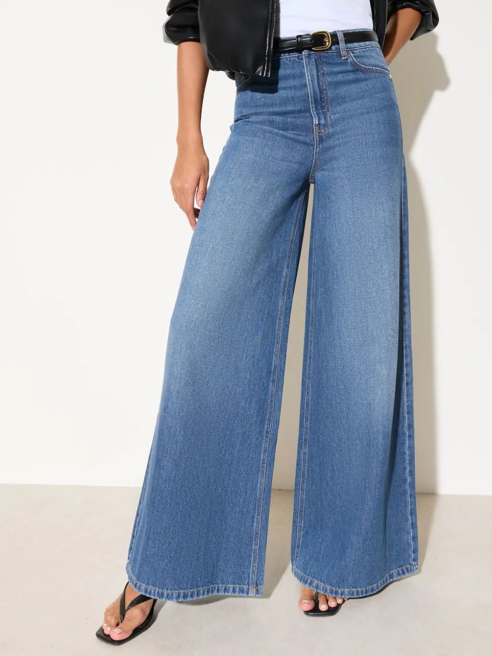Friends Like These Dark Wash Petite Wide Leg Palazzo Denim Jeans
