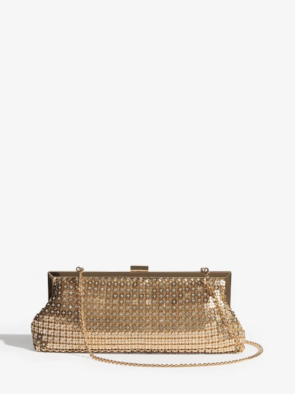Friends Like These Gold Chain Mail Clutch