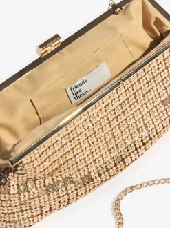 Friends Like These Gold Chain Mail Clutch