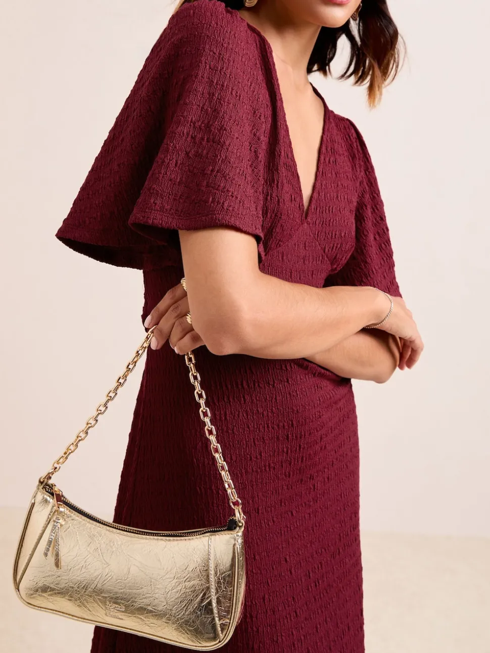 Friends Like These Gold Chain Shoulder Bag