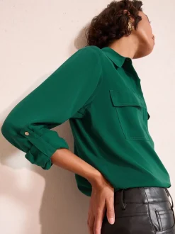 Friends Like These Green Tab Sleeve Utility Pocket Shirt