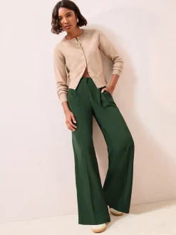 Friends Like These Green Adjustable Waist Premium Wide Leg Trousers