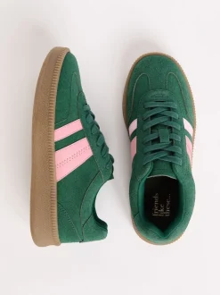 Friends Like These Green Standard Fit Lace Up Retro Gumsole Sports Trainers