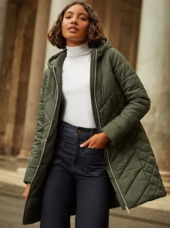 Friends Like These Green Mid Length Quilted Jacket