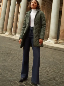 Friends Like These Green Mid Length Quilted Jacket