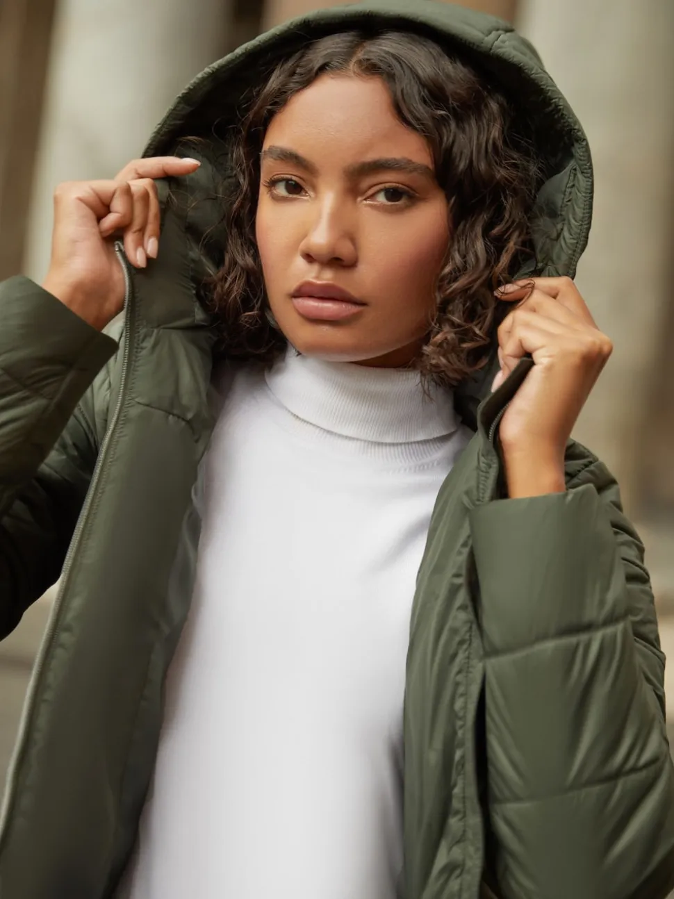 Friends Like These Green Mid Length Quilted Jacket