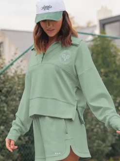 Friends Like These Green Studio Half Zip Sweatshirt