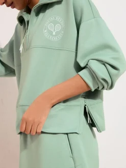 Friends Like These Green Studio Half Zip Sweatshirt