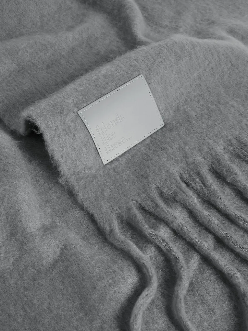 Friends Like These Grey Cosy Brushed Blanket Scarf