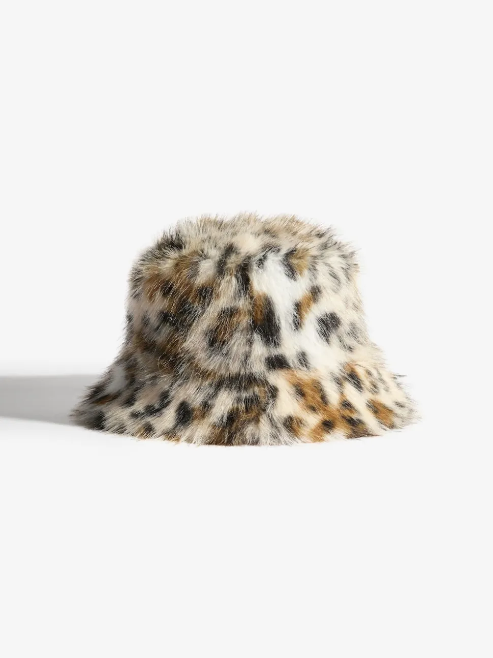 Friends Like These Leopard Print Faux Fur Bucket Hat