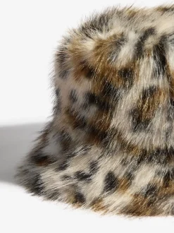 Friends Like These Leopard Print Faux Fur Bucket Hat