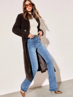 Friends Like These Mid Blue High Waist Pocket Flare Jeans