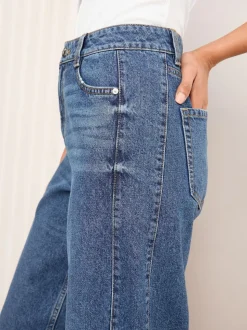 Friends Like These Mid Blue Denim Barrel Jeans