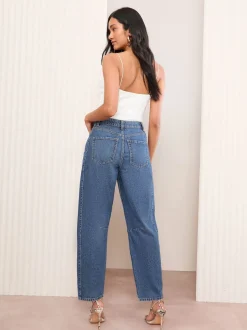 Friends Like These Mid Blue Denim Barrel Jeans