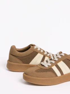 Friends Like These Mocha Brown Standard Fit Lace Up Retro Gumsole Sports Trainers