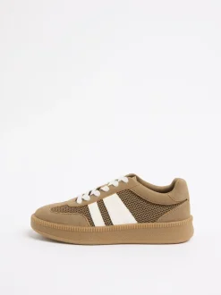 Friends Like These Mocha Brown Standard Fit Lace Up Retro Gumsole Sports Trainers