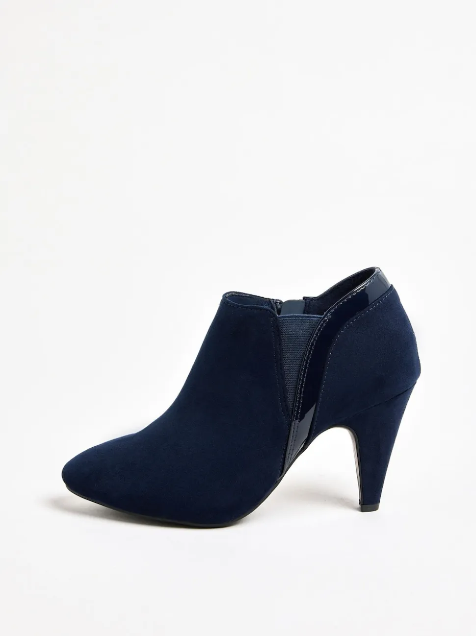 Friends Like These Navy Standard fit Mid Heel Mix Material Ankle Boots