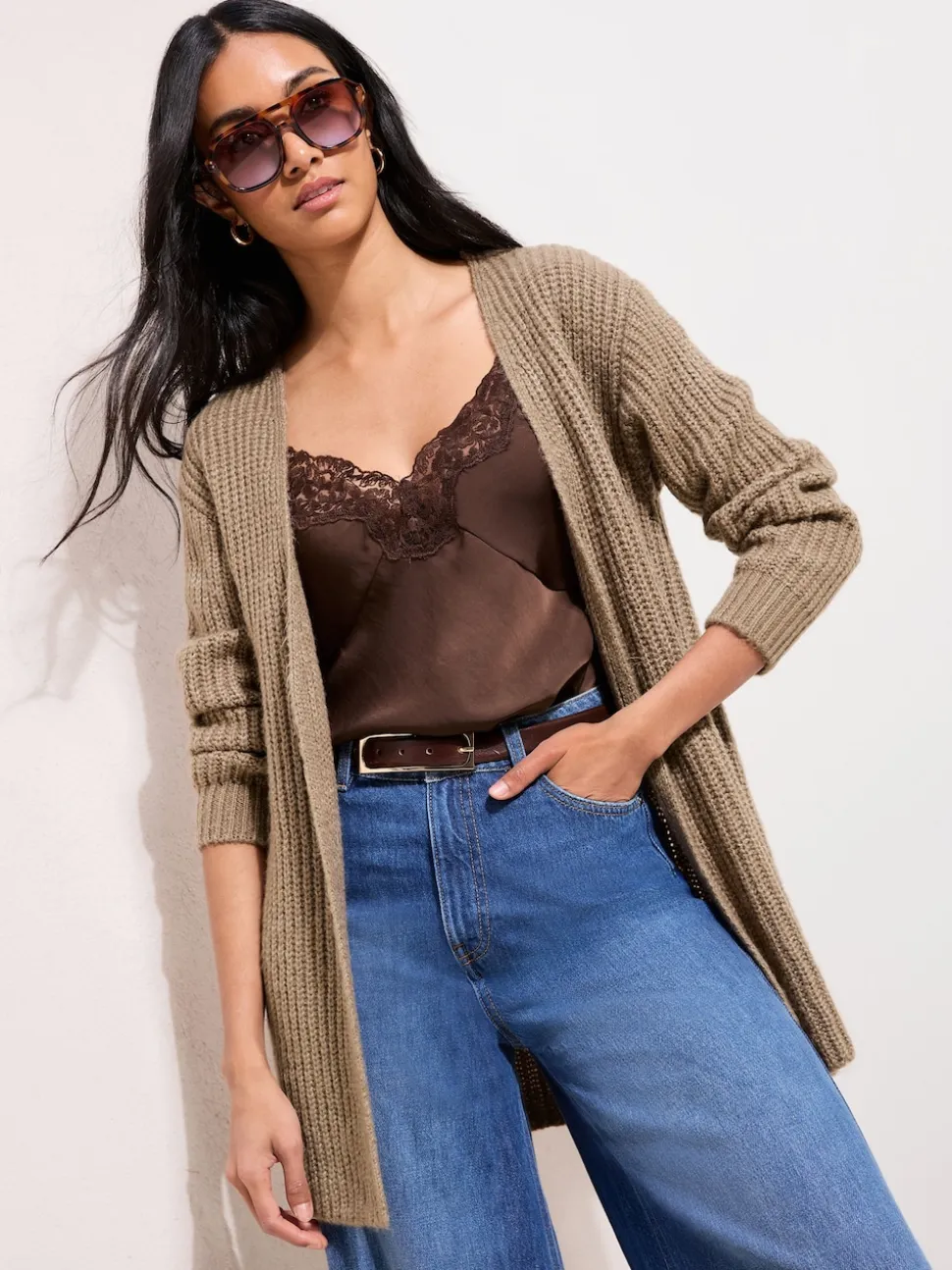 Friends Like These Neutral Chunky Longline Cardigan
