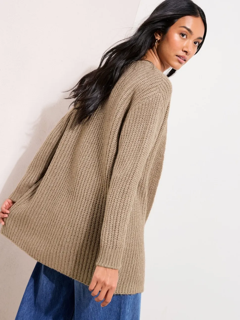 Friends Like These Neutral Chunky Longline Cardigan