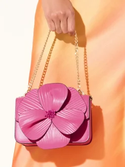 Friends Like These Pink 3D Floral Chain Shoulder Bag