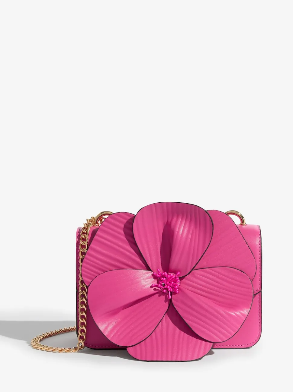 Friends Like These Pink 3D Floral Chain Shoulder Bag