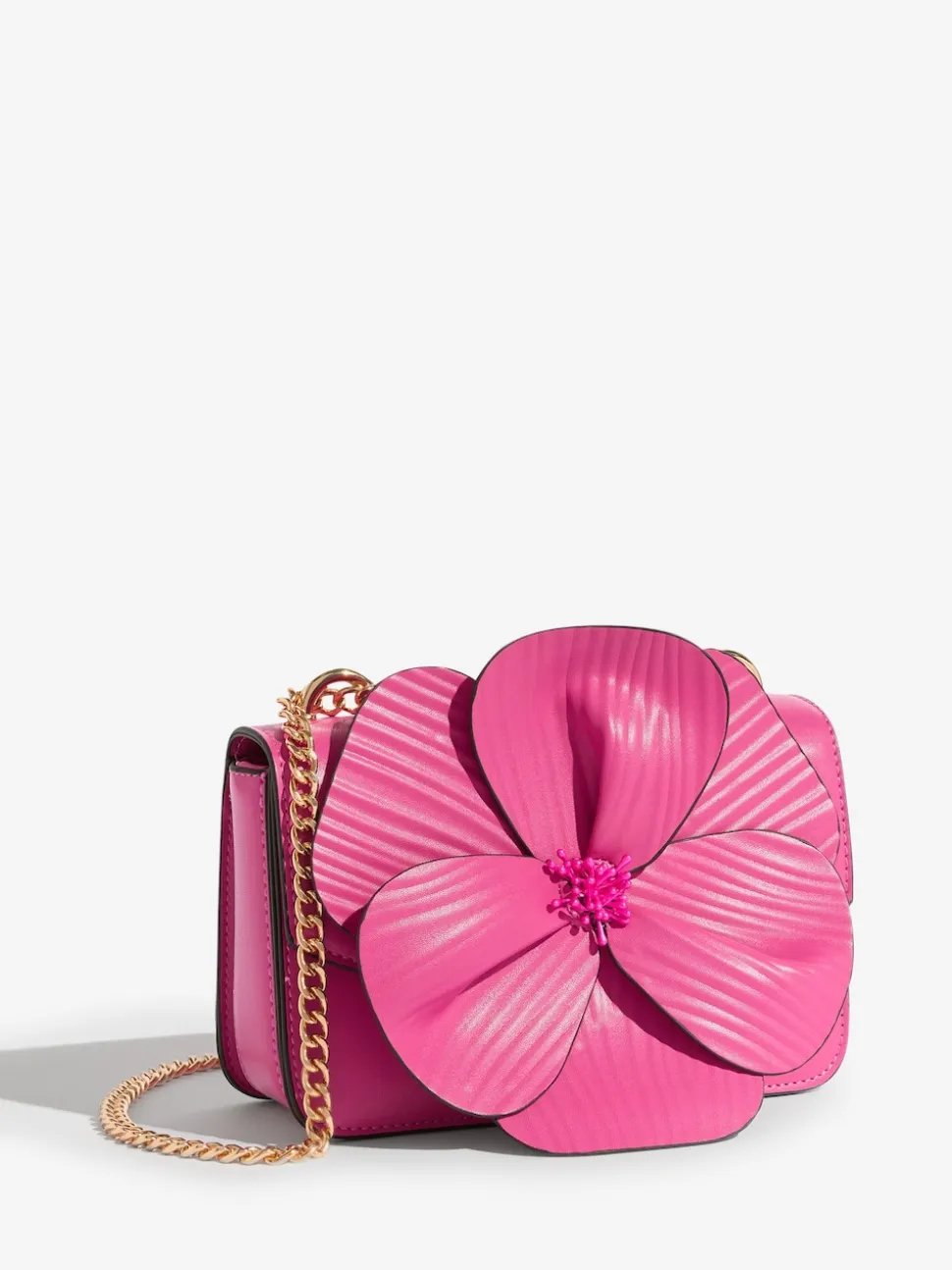 Friends Like These Pink 3D Floral Chain Shoulder Bag