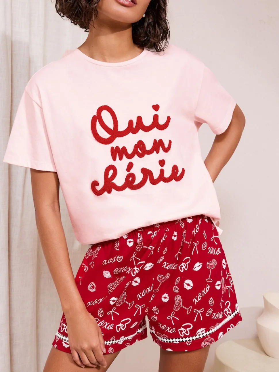 Friends Like These Pink/Red Valentines Short Set Pyjamas