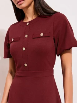 Friends Like These Red Military Midi Dress
