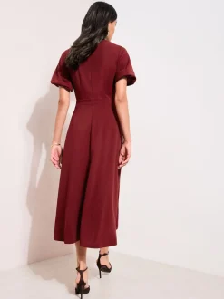Friends Like These Red Military Midi Dress