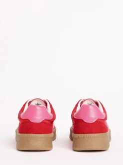 Friends Like These Red Pink Standard Fit Lace Up Retro Gumsole Sports Trainers