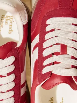 Friends Like These Red Standard Fit Chunky Platform Gumsole Lace Up Casual Trainers