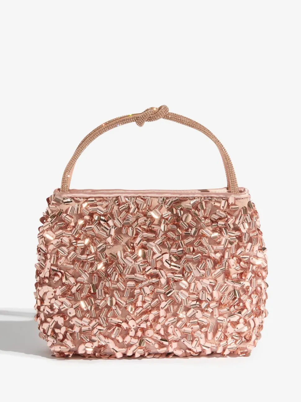 Friends Like These Rose Gold Sequin Top Handle Bag