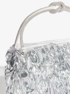 Friends Like These Silver Sequin Top Handle Bag