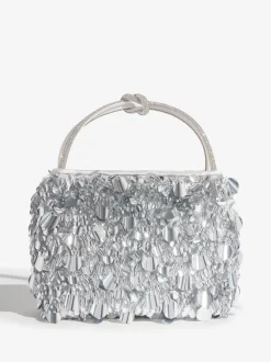 Friends Like These Silver Sequin Top Handle Bag
