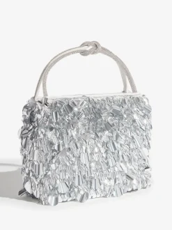 Friends Like These Silver Sequin Top Handle Bag