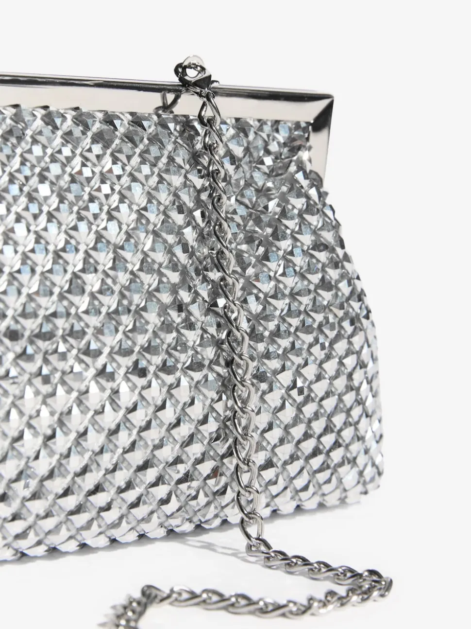 Friends Like These Silver Chain Mail Clutch