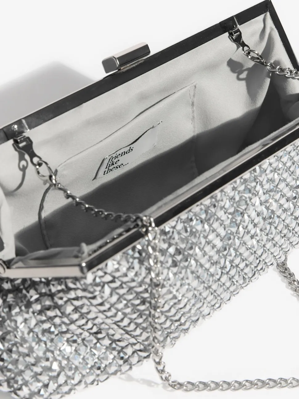Friends Like These Silver Chain Mail Clutch