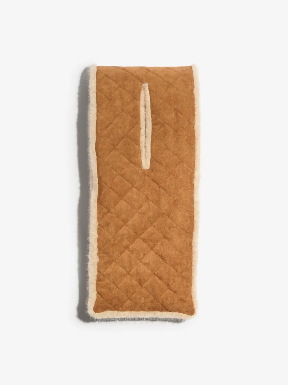 Friends Like These Tan Brown Faux Suede and Fur Reversible Scarf
