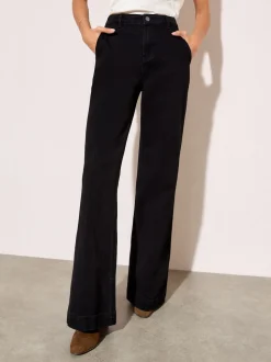 Friends Like These Washed Black Pocket Tailored Wide Leg Jeans