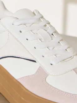 Friends Like These White Standard Fit Chunky Platform Gumsole Lace Up Casual Trainers