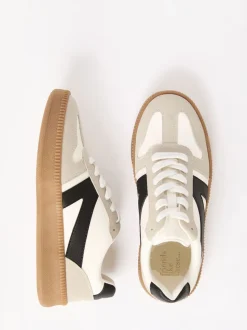Friends Like These White Black Standard Fit Lace Up Retro Gumsole Sports Trainers