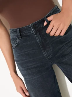 Friends Like These X Lucy Mecklenburgh Blue Black Denim Everyday Wide Leg Jeans