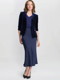 Gina Bacconi Blue Orly Velvet Jacket
