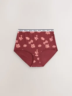 Gingham Print Full Brief Cotton Logo Knickers 7 Pack