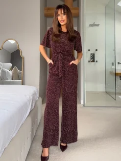 Girl In Mind Red Emilia Polka Dot Jumpsuit