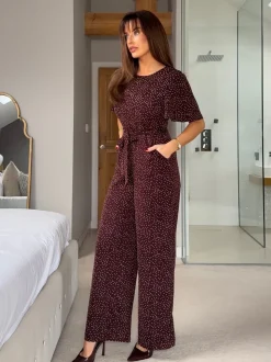 Girl In Mind Red Emilia Polka Dot Jumpsuit