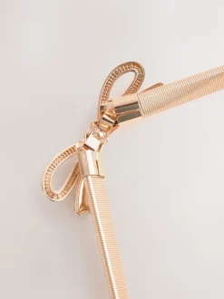 Gold Bow Skinny Stretch Belt