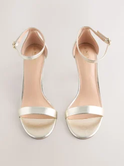 Gold Extra Wide Fit Block Heel Sandals
