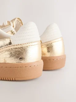 Gold Lace-Up Trainers